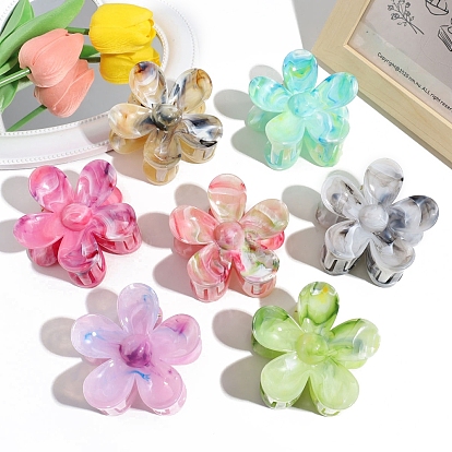 Пластиковые заколки для волос градиентного цвета, для женщин девушек, цветок