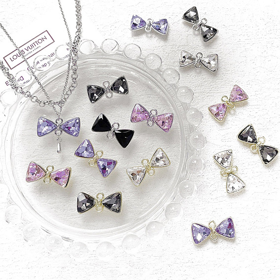 Подвески из сплава со стразами, бантом