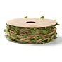 Cloth Leaf Trim Ribbon, with Hemp Cords, for Arts Crafts DIY Decoration Gift Wrapping