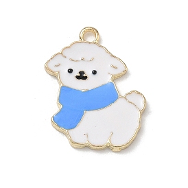 Alloy Enamel Pendants, Sheep Charms, Golden