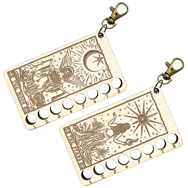 2шт 2 стиль 8-позиционные деревянные лотки для хранения ниток для вышивки, держатель-органайзер для катушек с нитками, вырезанный лазером, тема гадания