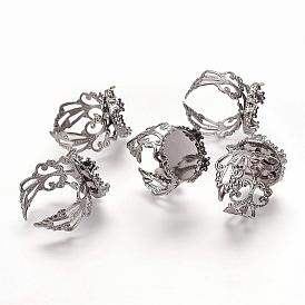Манжеты латунные филигранные кольца, баз площадку кольцо, 18 мм, лоток : 15 мм