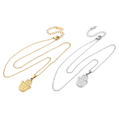 Хамса рука 304 из нержавеющей стали кулон ожерелье, ионное покрытие (ip)