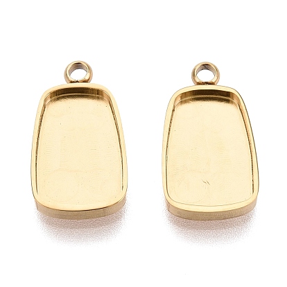 304 компонент подвески-кабошона из нержавеющей стали, трапециевидные, ионное покрытие (ip)