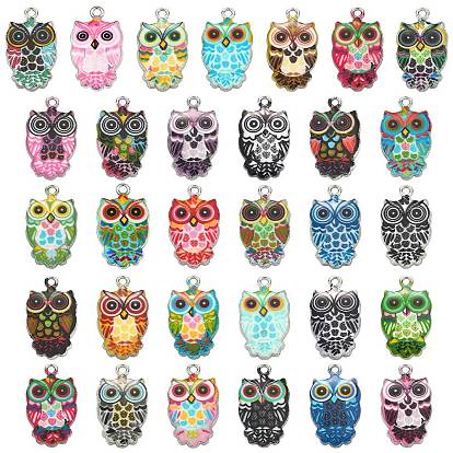62 шт. Подвески из сплава эмали, платина, сова