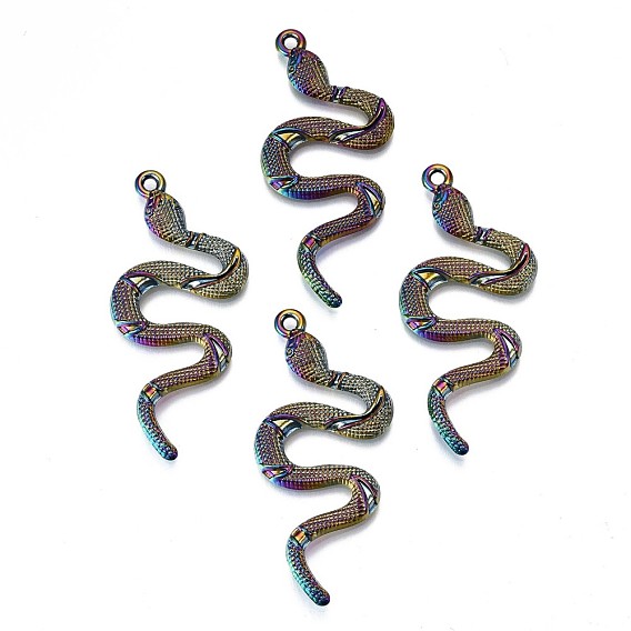 Plated Alloy Big Pendants, Cadmium Free & Lead Free, Snake Shape