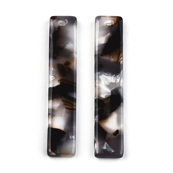 Cellulose Acetate(Resin) Pendants, Rectangle/Bar