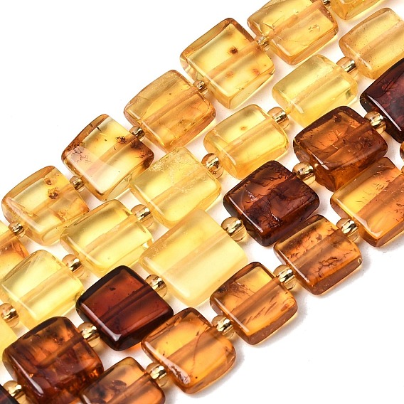 Янтарные шарики нити, квадратный, с бисером