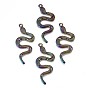 Plated Alloy Big Pendants, Cadmium Free & Lead Free, Snake Shape
