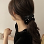 Cloth Elastic Hair Accessories, with Plastic Beads, for Girls or Women, Scrunchie/Scrunchy Hair Ties