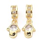 Brass Clear Cubic Zirconia Pendants, Palm