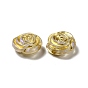 Plating Acrylic Beads, Golden Metal Enlaced, Rose Flower