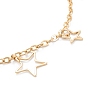 Vacuum Plating 304 Stainless Steel Charm Anklets, Stars