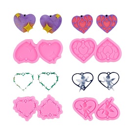 Heart DIY Silicone Pendant Molds, Resin Casting Molds, for UV Resin, Epoxy Resin Jewelry Making