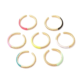 Золотые эмалевые кольца-манжеты для женщин, открытые кольца из латуни с микропейвом и прозрачным фианитом