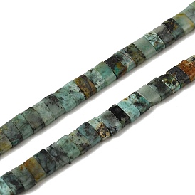 Natural African Turquoise (Jasper) Beads Strands, 2-Hole, Rectangle