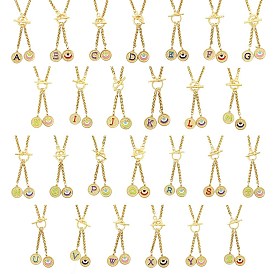 Ионное покрытие (ip) 304 эмалированная нержавеющая сталь с подвеской в виде буквы и глаза, цепочка из пшеницы, с Переключить застежками, золотые