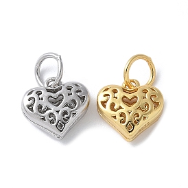 925 стерлинговое серебро 3d полые цветочные сердечки-подвески, с перемычками и 925 штампом