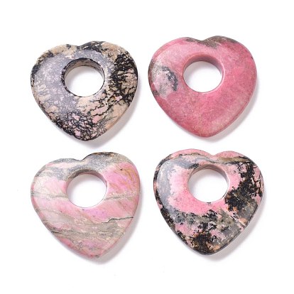Natural Mixed Gemstone Pendants, Heart