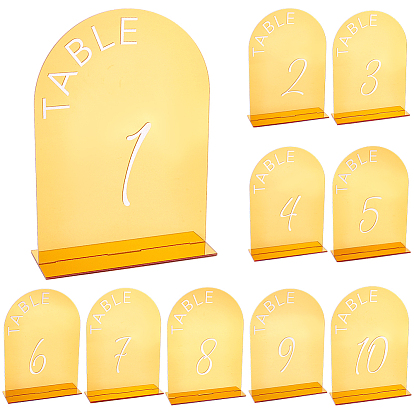 10 шт. 10 количество стилей 1~10 акриловые карточки для рассадки гостей, для свадьбы, ресторан, украшения на день рождения, арка
