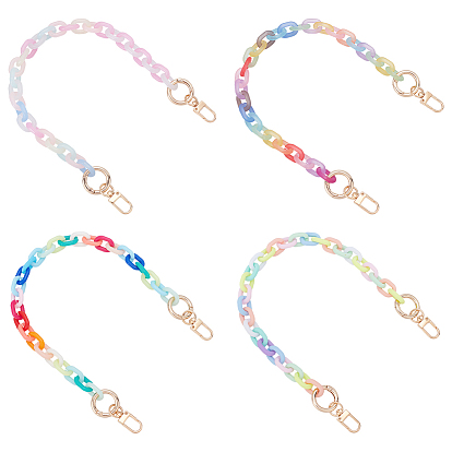 4шт. акриловые цепочки для сумок-удлинителей, с пружинным кольцом из сплава и поворотной застежкой