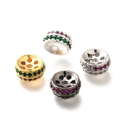 Латунные микро проложить кубического циркония бусы, круглые, долговечный, без кадмия и без свинца