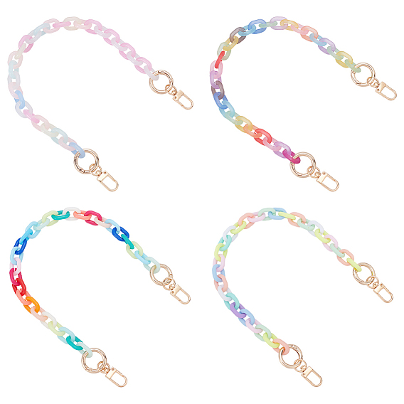 4шт. акриловые цепочки для сумок-удлинителей, с пружинным кольцом из сплава и поворотной застежкой