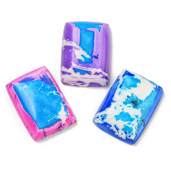 Натуральные имперские яшмы кабошоны, окрашенные, прямоугольные