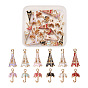 24 шт. 12 подвески из цинкового сплава с эмалью, 3 зонт и эйфелева башня, золотой свет