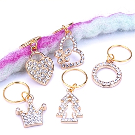 Бусины из дредов из сплава со стразами, плетение подвески для волос украшения зажимы