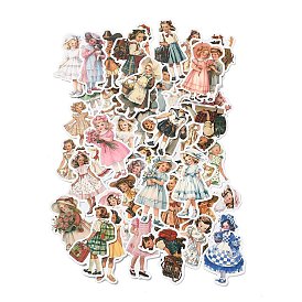 50Pcs PVC Self-Adhesive Stickers, for Party Decorative Presents, Girl
