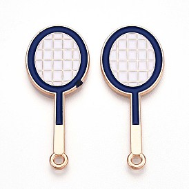 Подвески из эмали и сплава, без свинца и без кадмия, золотые, бадминтонная ракетка брелок
