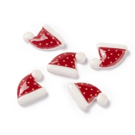 Christmas Themed Opaque Resin Cabochons, Christmas Hat