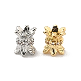 Шапочки и конусы для бусин, латунные, двойной цветок