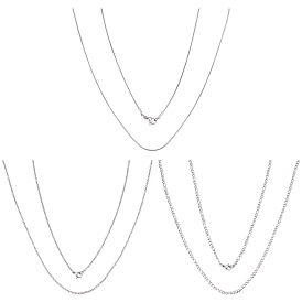 SUNNYCLUE 6Pcs 3 Styles 304 Stainless Steel Chain Necklaces, with Lobster Clasps