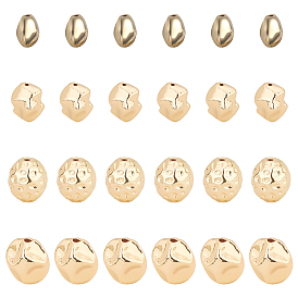 24 cuentas de latón estilo 4 piezas, dorado
