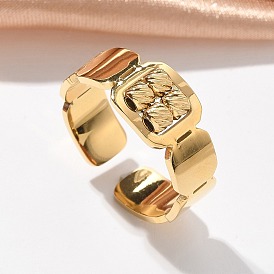 Квадратные 304 открытые манжеты из нержавеющей стали для женщин и мужчин, ионное покрытие (ip)