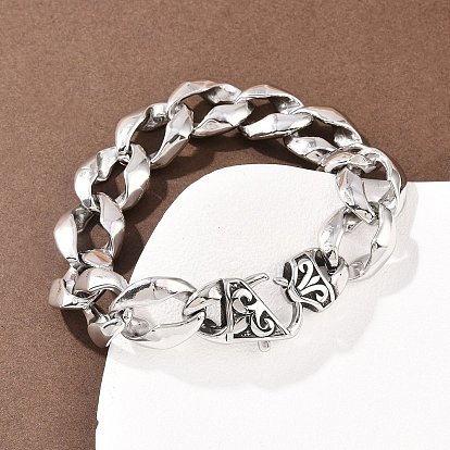 304 из нержавеющей стали ссылка браслеты, кубинские браслеты с цепочкой ссылок, застежки с геральдической лилией