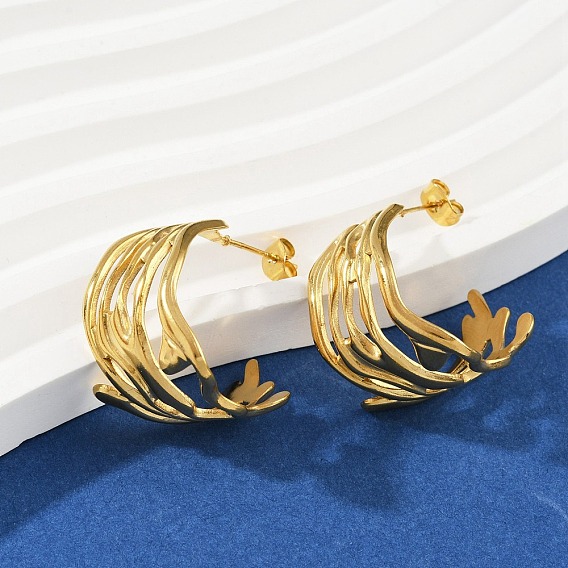 304 серьги-каффы из нержавеющей стали в форме буквы С