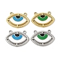 Ion Plating(IP) 304 Stainless Steel Enamel Pendants, Evil Eye Charm