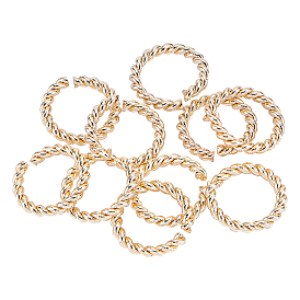 BENECREAT Long-Lasting Plated Brass Jump Rings, Open Jump Rings, Twisted