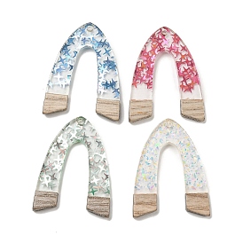 Деревянные подвески, смола и золотая фольга, арка