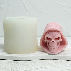 Halloween Skull DIY Food Grade Silicone Statue Candle Molds, Aromatherapy Candle Moulds, Portrait Sculpture Scented Candle Making Molds