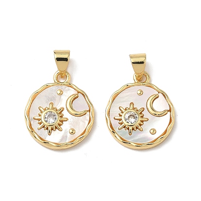 Латунные микро проложить кубического циркония подвески, звезда и луна, с оболочкой, без свинца и без кадмия, долговечный