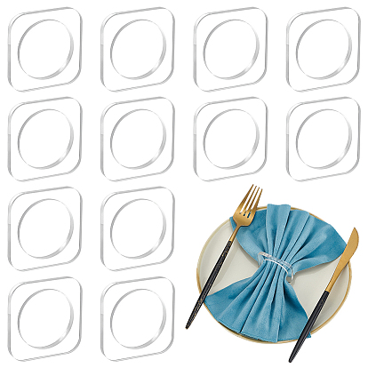 Акриловые кольца для салфеток, держатель для салфеток, ежедневный доступ в ресторан, квадратная форма