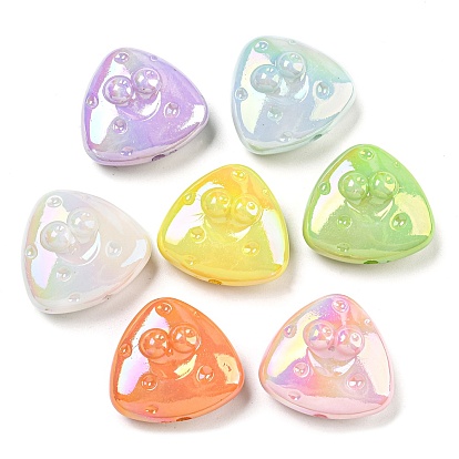 UV Plating Iridescent Acrylic Beads, Triangle