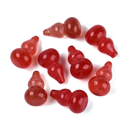 Dyed Natural White Jade Pendants, Gourd Charms