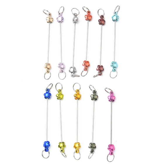 Железная планка для брелока с бусинами, с пластиковыми бусинами в виде цветов, для брелока своими руками, платина