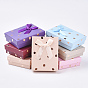 Cardboard Jewelry Set Boxes, with Sponge Inside, Ribbon Bowknnot, for Rings, Necklaces and Earring, Rectangle, Polka Dot Pattern