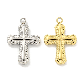 Vacuum Plating 304 Stainless Steel Charms, Cross Charms